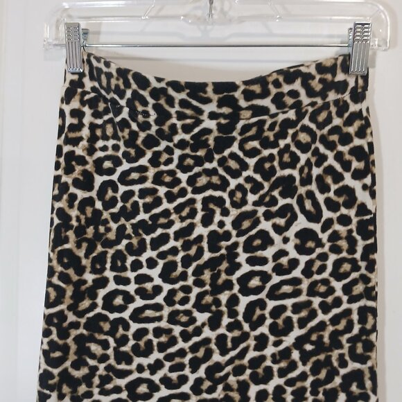Forever 21 Leopard Print Midi Skirt Women's Small Stretch Bodycon Animal - Picture 2 of 7